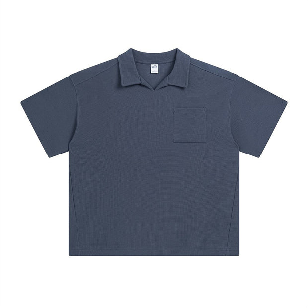 American Casual Simple Lapel Short Sleeve